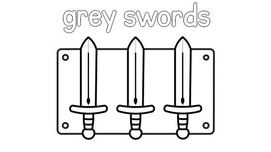 Grey Swords Coloring Page