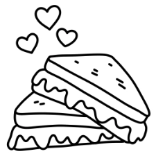 Grilled Cheese Coloring Page