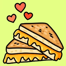 Grilled Cheese Coloring Page