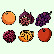 Group Of Fruits Coloring Page