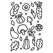 Group Of Vegetables Coloring Page