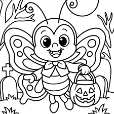 Halloween Butterfly Coloring Page