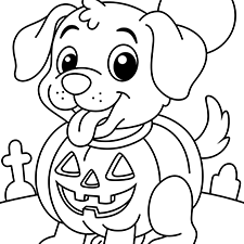 Halloween Dog Coloring Page