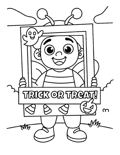  Halloween Frame Coloring Page