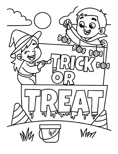 Halloween Painting  Coloring Page