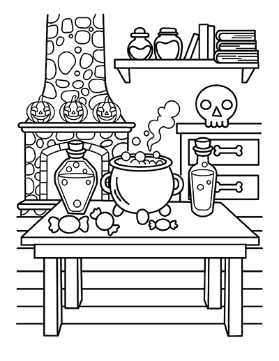 Halloween Potions Coloring Page