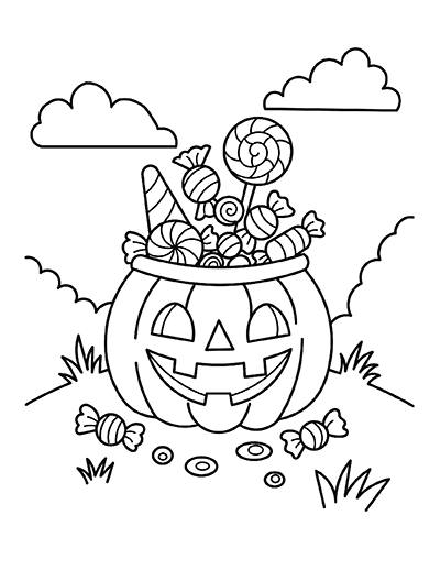 Halloween Treats Coloring Page