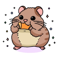 Hamster Eating A Vegetable Coloring Page