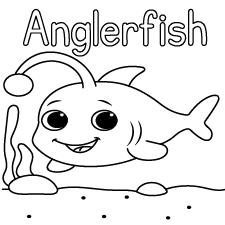 Happy Anglerfish Coloring Page