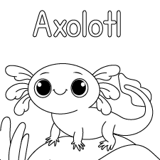 Happy Acolotl Coloring Page