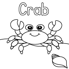 Happy Crab Coloring Page
