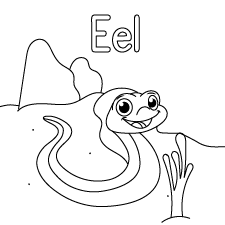 Happy Eel Coloring Page