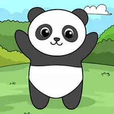 Happy Panda Coloring Page