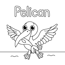 Happy Pelican Coloring Page