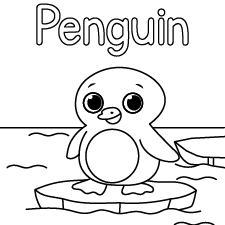 Happy Penguin Coloring Page