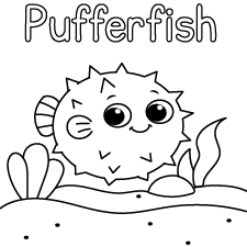 Happy Pufferfish Coloring Page