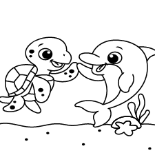 Happy Sea Friends Coloring Page
