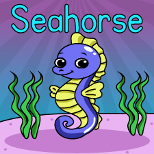 Happy Seahorse Printable
