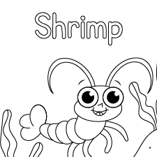 Happy Shrimp Coloring Page