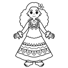 Hawaiian Girl Coloring Page