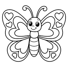 Heart Butterfly Coloring Page