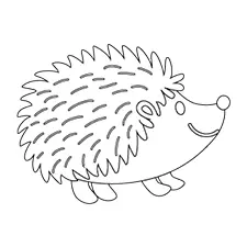 Cute Hedgehog Coloring Page Black & White
