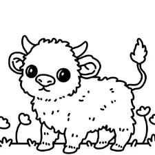 Highlands Cow Coloring Page