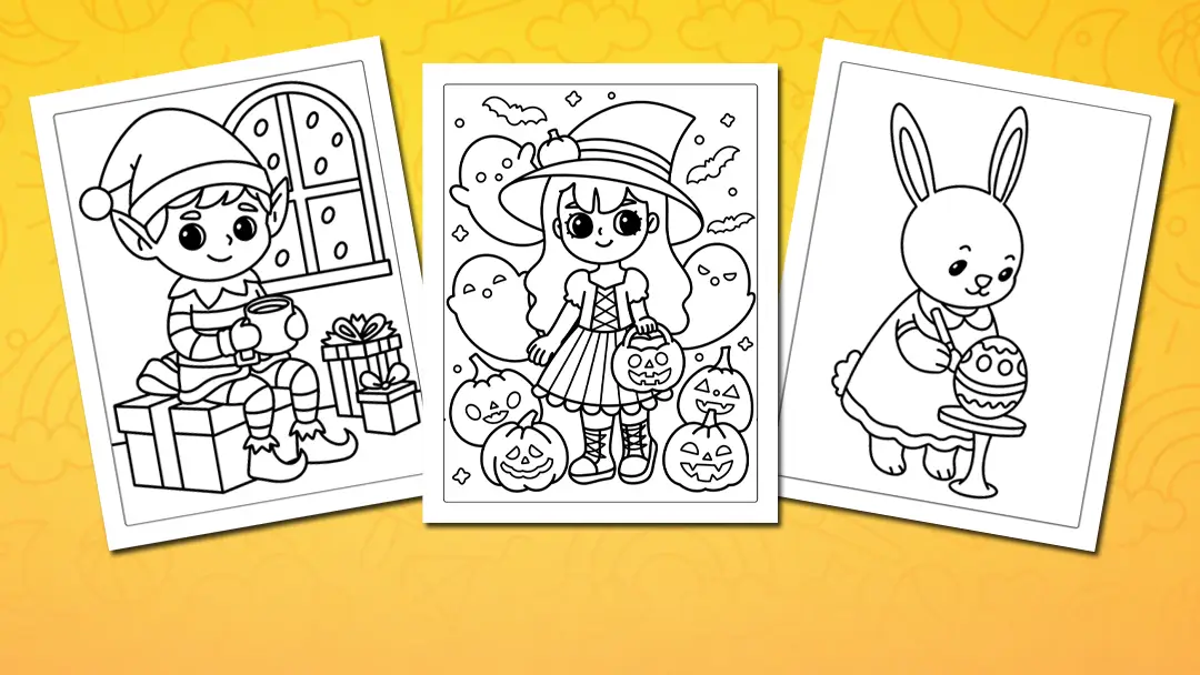 Holiday coloring pages - Christmas, Easter, Halloween and other printables for special days