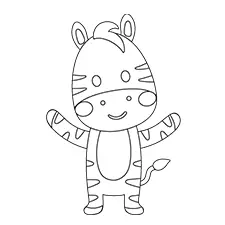 Huggable Zebra Coloring Page Black & White