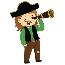 Hunting Pirate With Telescope Printable