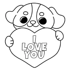 I Love You Dog Coloring Page