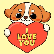 I Love You Dog Coloring Page