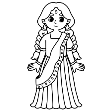 Indian Girl Coloring Page