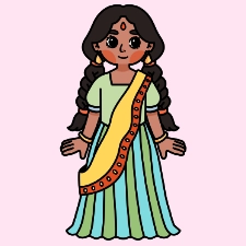 Indian Girl Coloring Page