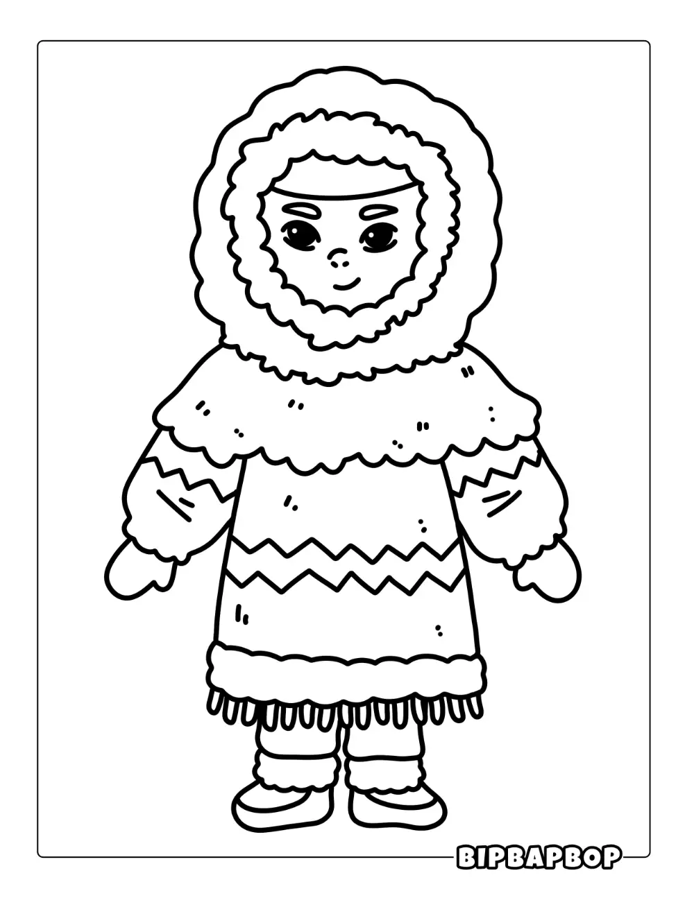 Inuit Boy Coloring Page