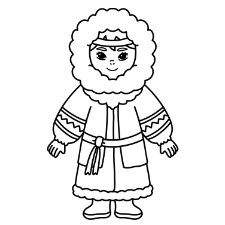 Inuit Girl Coloring Page