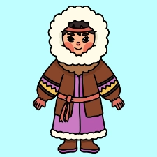 Inuit Girl Coloring Page