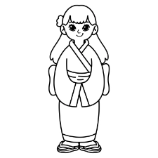 Japanese Girl Coloring Page