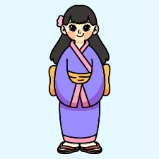 Japanese Girl Coloring Page