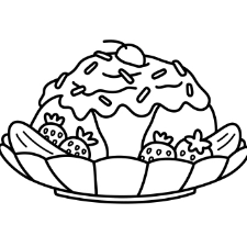 Jumbo Banana Split Coloring Page