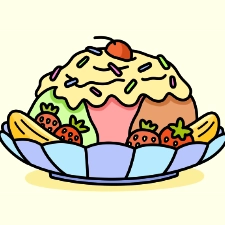 Jumbo Banana Split Coloring Page