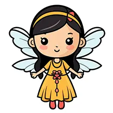 Kawaii Fairy Coloring Page