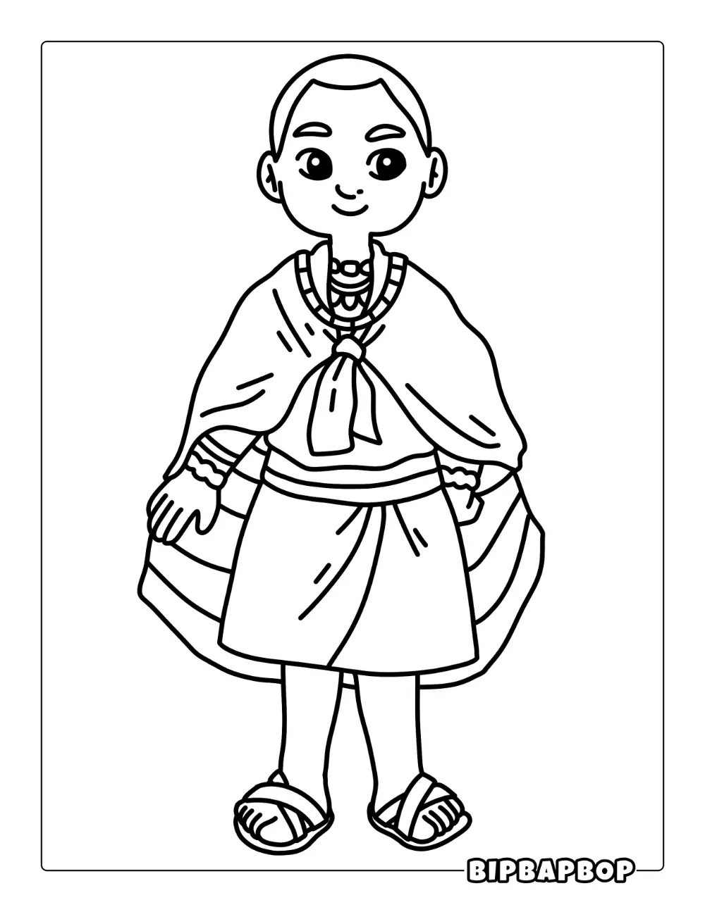 Kenyan Boy Coloring Page