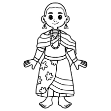 Kenyan Girl Coloring Page