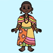 Kenyan Girl Coloring Page