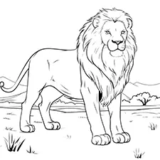 King Of The Jungle Coloring Page Black & White