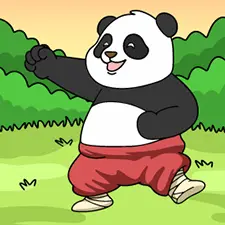 Panda Doing Kung Fu Coloring Page