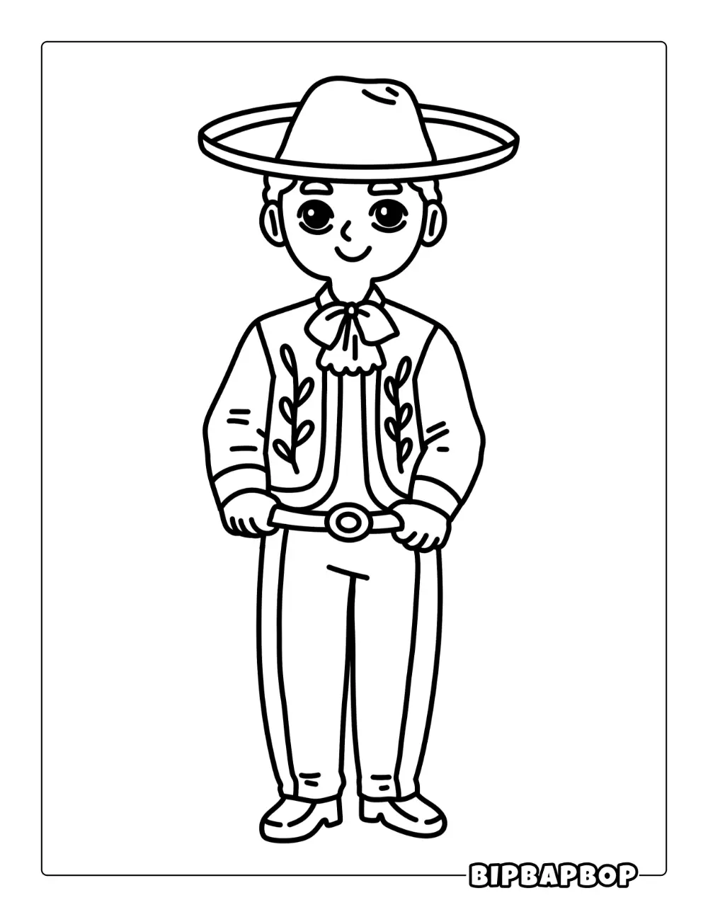 Latina Boy Coloring Page