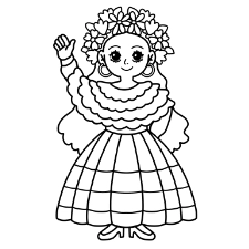 Latina Girl Coloring Page
