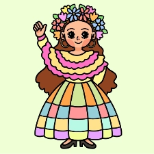 Latina Girl Coloring Page